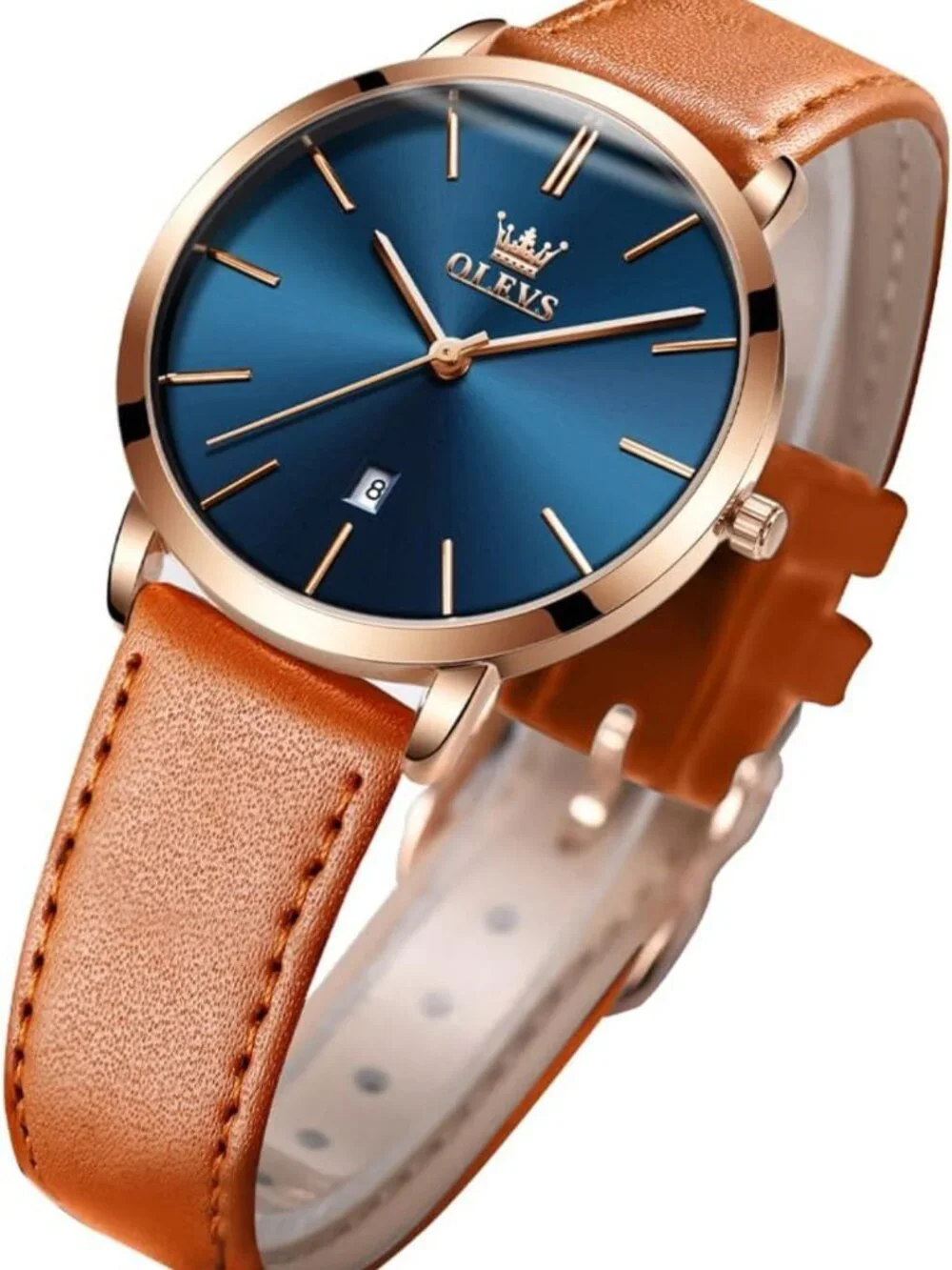 Minimalist White Leather Women's Watch - Waterproof Ultra Thin Analog Dress